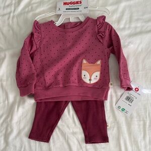 Huggies Babywear Pink Fox Kids Matching Set
